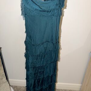 Elegant Teal Layered Dress
